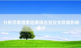 分析百度搜索结果排名受安全联盟影响多少