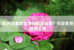 如何设置微信跳转抖音链接？抖音免费跳转工具