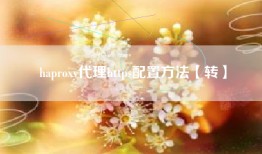 haproxy代理https配置方法【转】