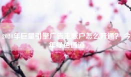 2024年巨量引擎广告主账户怎么开通？ 今年绿色通道