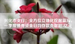 兴化市支行：全方位立体化挖掘蓝海，一季度债券资金日均存款贡献超5亿元