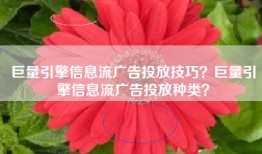 巨量引擎信息流广告投放技巧？巨量引擎信息流广告投放种类？