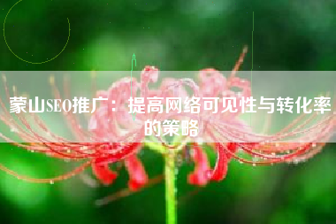 蒙山SEO推广：提高网络可见性与转化率的策略