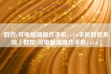 群控(可电脑端操作手机) v1.6手机群控系统「群控(可电脑端操作手机) v1.6」